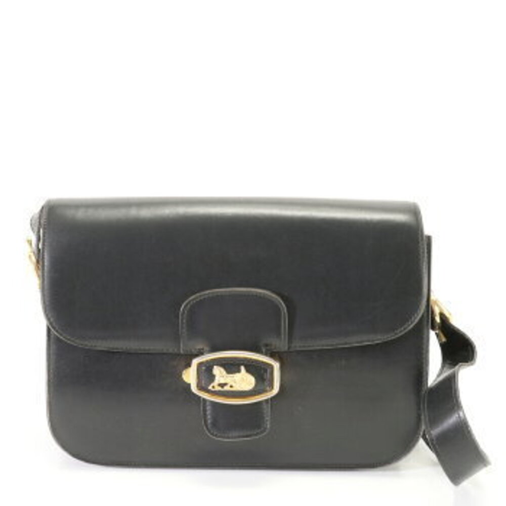 Celine Tote Bag Carriage Leather Shoulder Horse Black EFE - Picture 2 of 14
